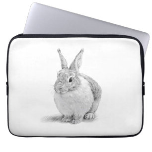 Housse Pour Ordinateur Portable Dessin au crayon de lapin mignon