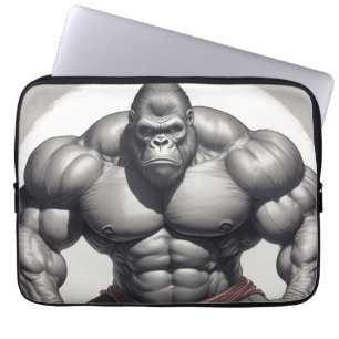 Housse Pour Ordinateur Portable Dessin d'art pop de Gorilla Bodybuilder
