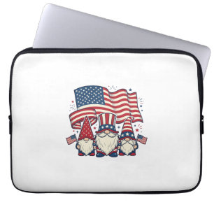 Housse Pour Ordinateur Portable Dessin de gravure vintage de drapeau de gnome patr