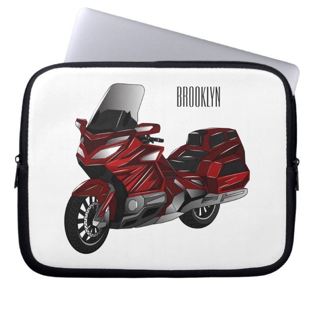 Housse Pour Ordinateur Portable Dessin de moto de tourisme (Devant)