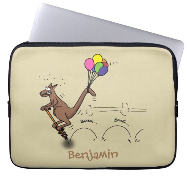 Housse Pour Ordinateur Portable Dessin d'humour australien kangourou (Devant)
