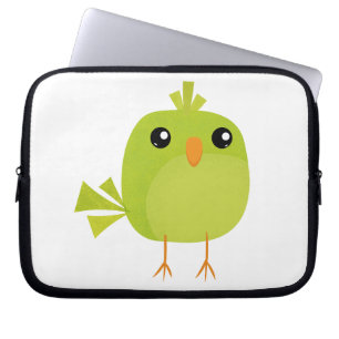 Housse Pour Ordinateur Portable Dessin d'oiseau vert