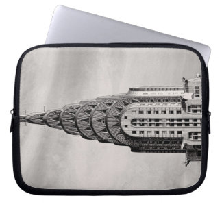 Housse Pour Ordinateur Portable Dessus de Chrysler construisant NYC - B&W