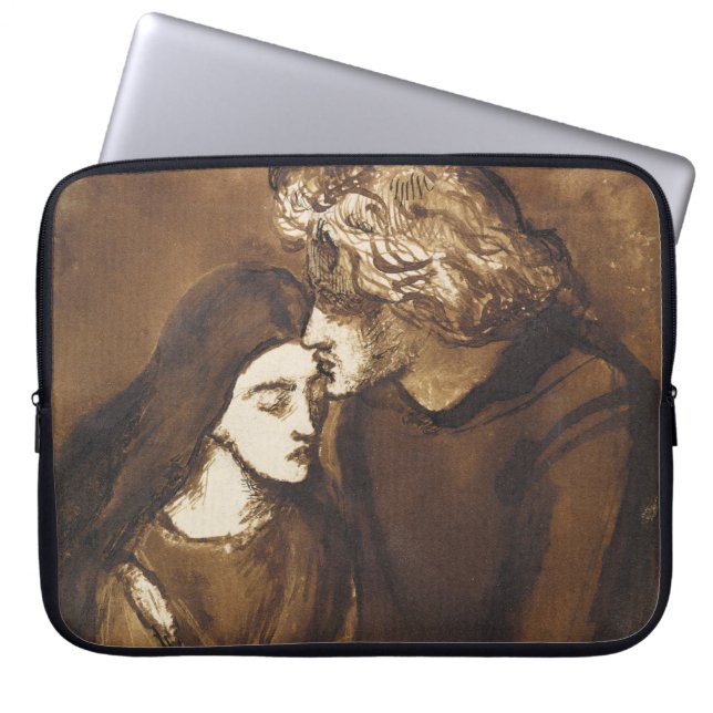 Housse Pour Ordinateur Portable Deux amoureux de Dante Gabriel Rossetti (Devant)