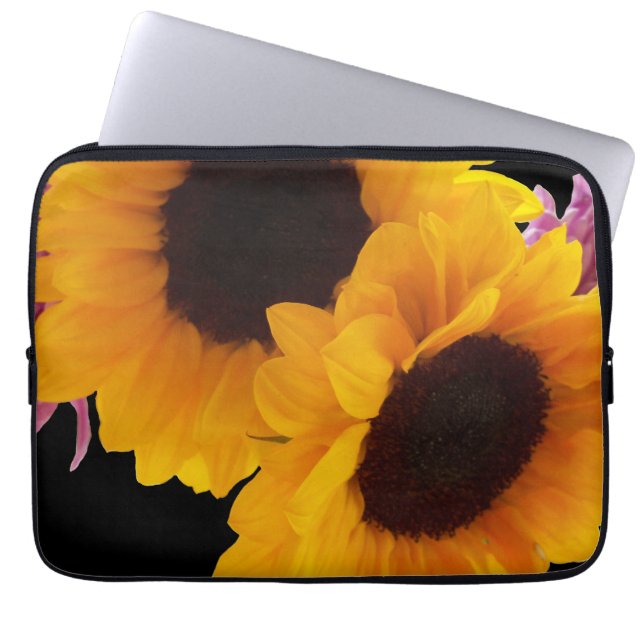 Housse Pour Ordinateur Portable Deux tournesols jaunes (Devant)