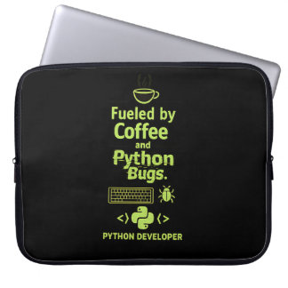 Housse Pour Ordinateur Portable Développeur Python drôle – Alimenté par les bugs d