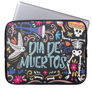 Housse Pour Ordinateur Portable Dia de los Muertos coloré   Pochette Ordinateur Po