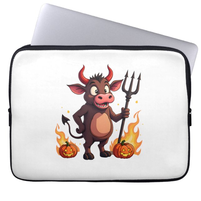 Housse Pour Ordinateur Portable Diable Vache mal (Devant)