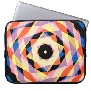 Housse Pour Ordinateur Portable Diamant rayé multicolore formes background jagg