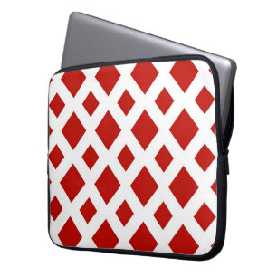 Housse Pour Ordinateur Portable Diamants rouges sur blanc