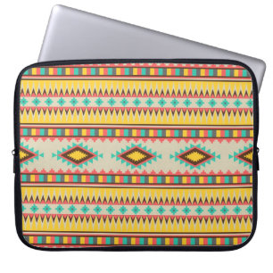 Housse Pour Ordinateur Portable Diamants tribaux aztèques colorés de Natif