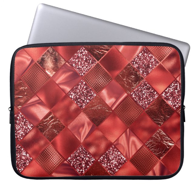 HOUSSE POUR ORDINATEUR PORTABLE DIAMOND ROUGE SHIMMER DIAMOND MOTIF (Devant)