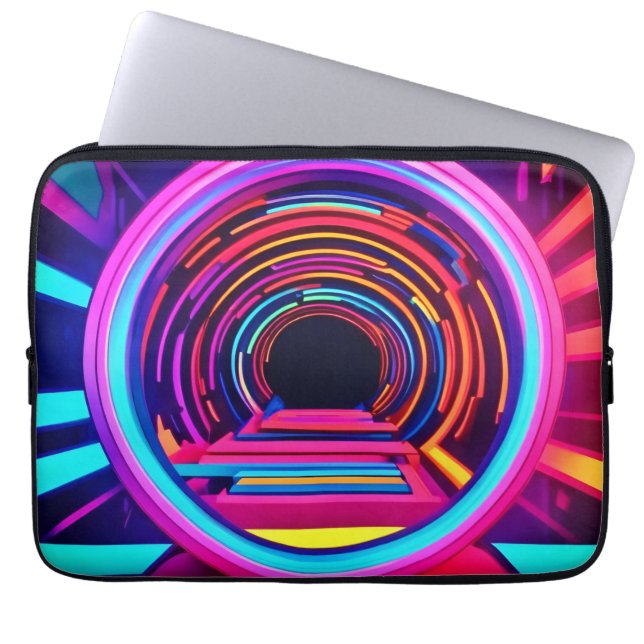 Housse Pour Ordinateur Portable Dimensions du tunnel néon (Devant)
