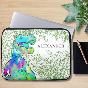 Housse Pour Ordinateur Portable Dinosaure T-Rex Coloré ajouter Nom