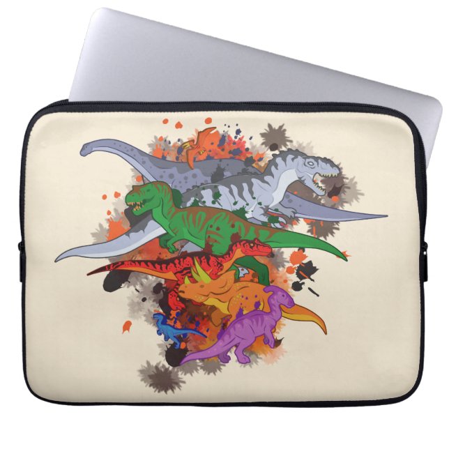 Housse Pour Ordinateur Portable Dinosaures (Devant)