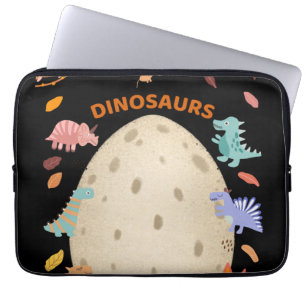 Housse Pour Ordinateur Portable Dinosaures d'aquarelle adorable avec gros Oeuf Din