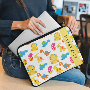 Housse Pour Ordinateur Portable Dinosaures Mignons, Motif Des Dinosaures, Votre No