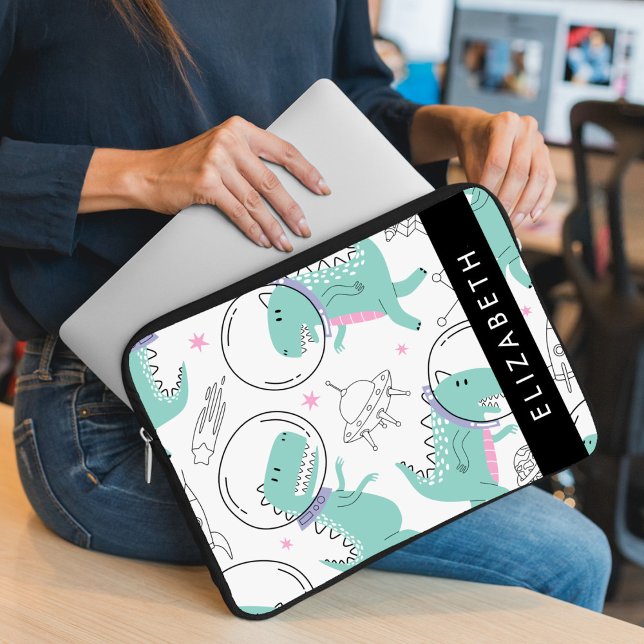 Housse Pour Ordinateur Portable Dinosaures Spatiaux, Dinosaures Mignons, Étoiles,  (Créateur téléchargé)