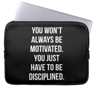 Housse Pour Ordinateur Portable Discipline vs Motivation - Entraînement inspirant