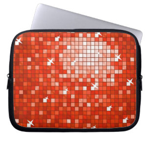 Housse Pour Ordinateur Portable Disco Carreaux Manche portable rouge 10 pouces