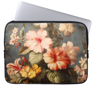 Housse Pour Ordinateur Portable Disposition florale vintage vibrante