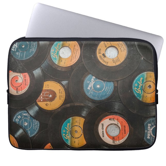 Housse Pour Ordinateur Portable Disques Classiques Vinyle Noir (Devant)