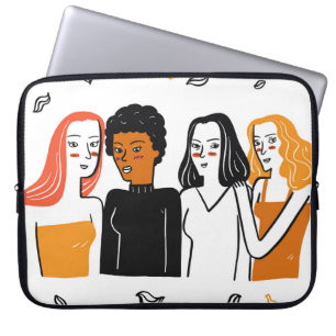 Housse Pour Ordinateur Portable Diverses filles, diverses nationalités ensemble.