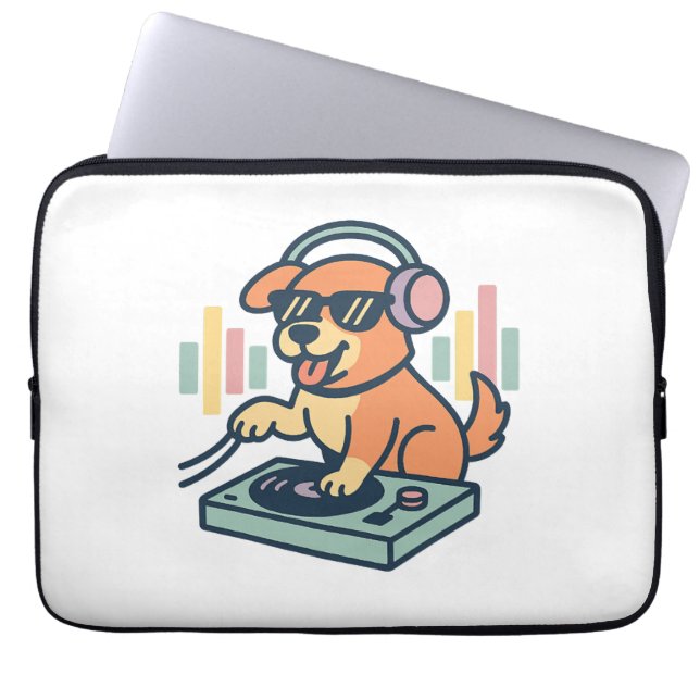 Housse Pour Ordinateur Portable DJ Dog (Devant)