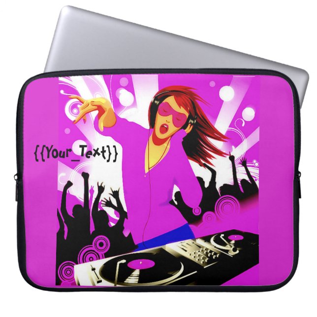 Housse Pour Ordinateur Portable DJ Girl (Devant)