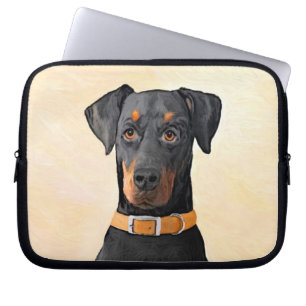 Housse Pour Ordinateur Portable Doberman Pinscher Peinture non découpée Art origin