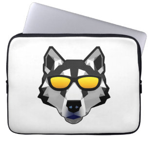 Housse Pour Ordinateur Portable Dog with Sunglasses - Siberian Husky