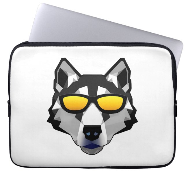 Housse Pour Ordinateur Portable Dog with Sunglasses - Siberian Husky (Devant)