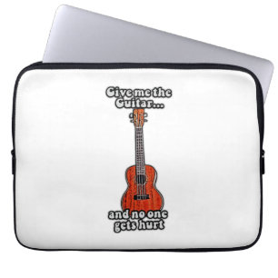 Housse Pour Ordinateur Portable Donne-moi la guitare et personne ne se fait mal. c
