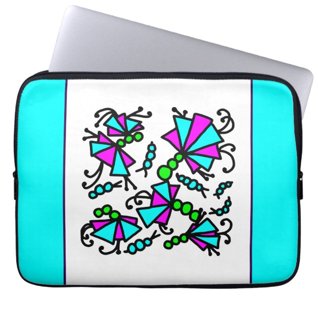 Housse Pour Ordinateur Portable Doodle Bug Flowers (Devant)