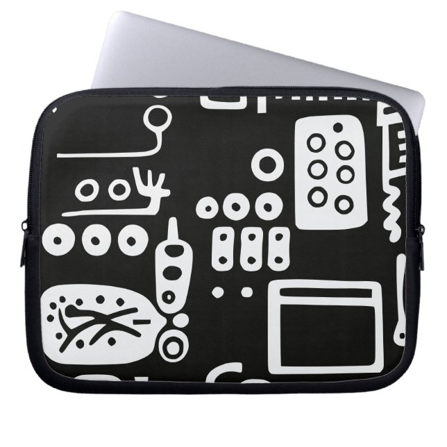 Housse Pour Ordinateur Portable Doodles Abstraits formes modernes (Devant)