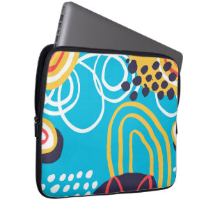 Housse Pour Ordinateur Portable Doodles Funky Sur Aqua