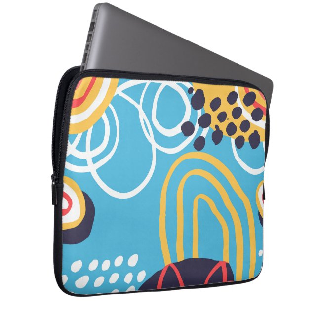 Housse Pour Ordinateur Portable Doodles Funky Sur Aqua (Devant droit)