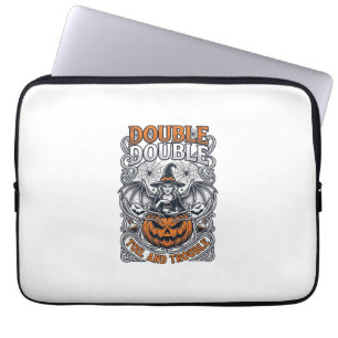 Housse Pour Ordinateur Portable Double peine Malheur Sorcière Citrouille Halloween