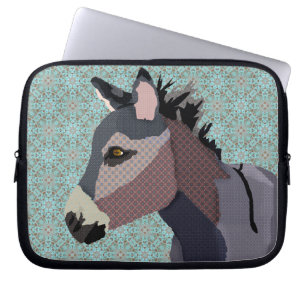 Housse Pour Ordinateur Portable Douille bleue d'ordinateur de l'âne du gris