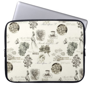 Housse Pour Ordinateur Portable Douille florale vintage élégante d'ordinateur