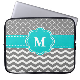 Housse Pour Ordinateur Portable Douille grise et bleue d'ordinateur portable de