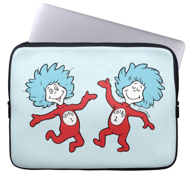 Housse Pour Ordinateur Portable Dr. Seuss Chose 1 et Chose 2 Personnage (Devant)