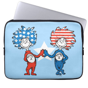 Housse Pour Ordinateur Portable Dr Seuss   Une chose Deux graphiques patriotiques