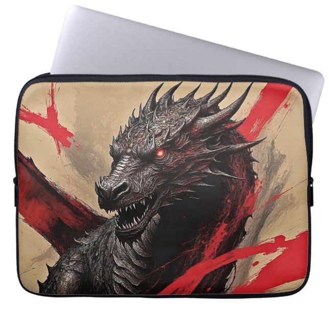 Housse pour ordinateur portable Dragon à encre cra (Devant)