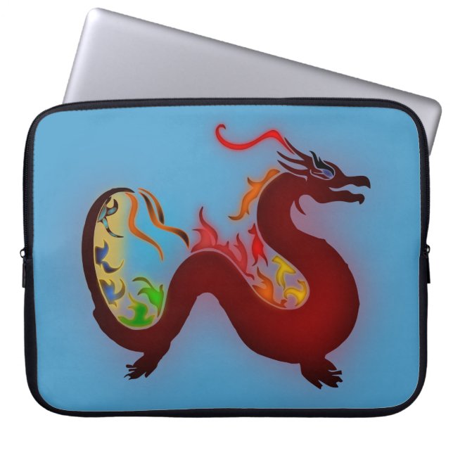 Housse Pour Ordinateur Portable Dragon bleu (Devant)