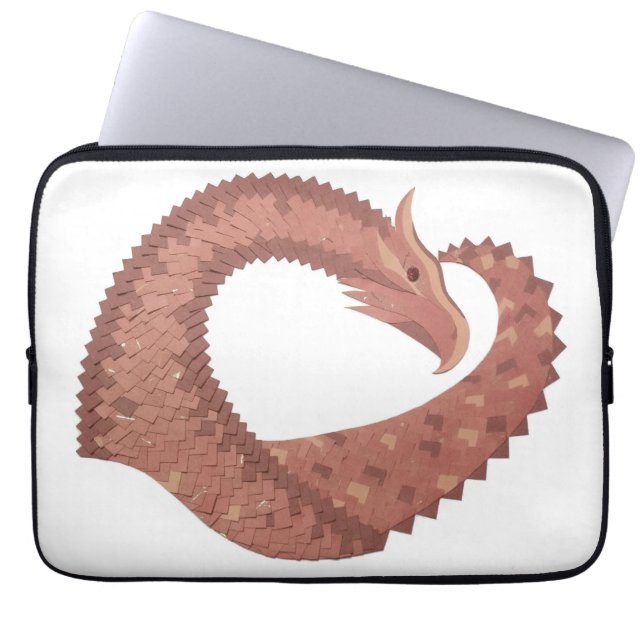 Housse Pour Ordinateur Portable Dragon cardiaque Brown en blanc (Devant)