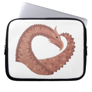 Housse Pour Ordinateur Portable Dragon cardiaque Brown en blanc