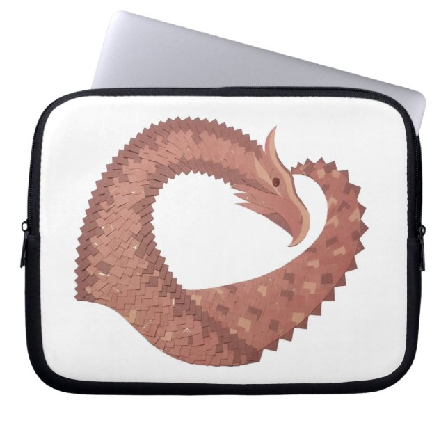 Housse Pour Ordinateur Portable Dragon cardiaque Brown en blanc (Devant)