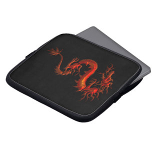 Housse Pour Ordinateur Portable Dragon rouge Tribal Asiatique sur Manches Portable