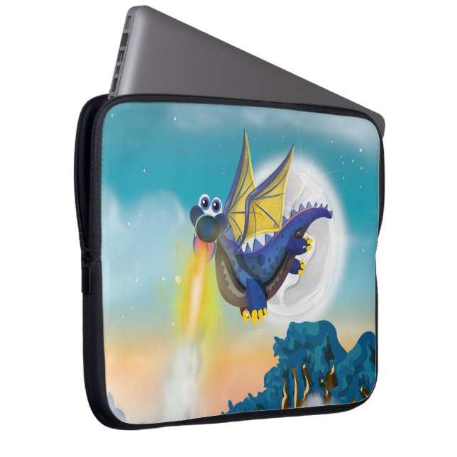 Housse Pour Ordinateur Portable Dragon Soufflant des Flammes (Devant droit)